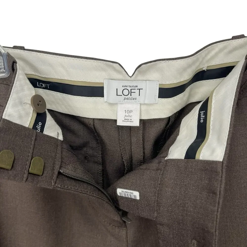 ANN TAYLOR LOFT JULIE Women's DRESS PANTS Brown Size 10P - Picture 4 of 4